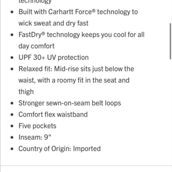 Carhartt Men’s Force Relaxed Fit Shorts - Picture 7 of 8